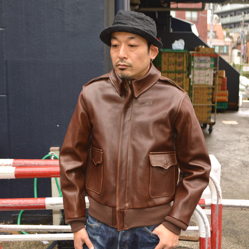 BUZZ RICKSON'S "BR80686 " Type A-2 “BUZZ RICKSON CLOTHING CO. CONTRACT No.18091 GOAT SKIN”