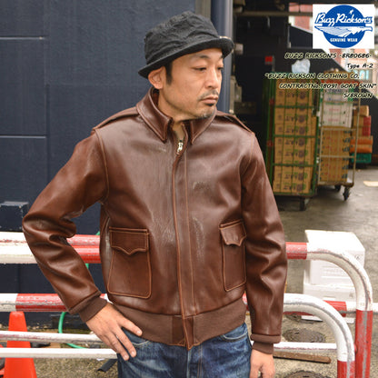 BUZZ RICKSON'S "BR80686 " Type A-2 “BUZZ RICKSON CLOTHING CO. CONTRACT No.18091 GOAT SKIN”