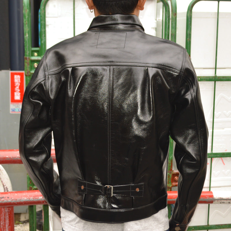 BUZZ RICKSON'S WILLIAM GIBSON COLLECTION "BR80691" BLACK LEATHER BLOUSE