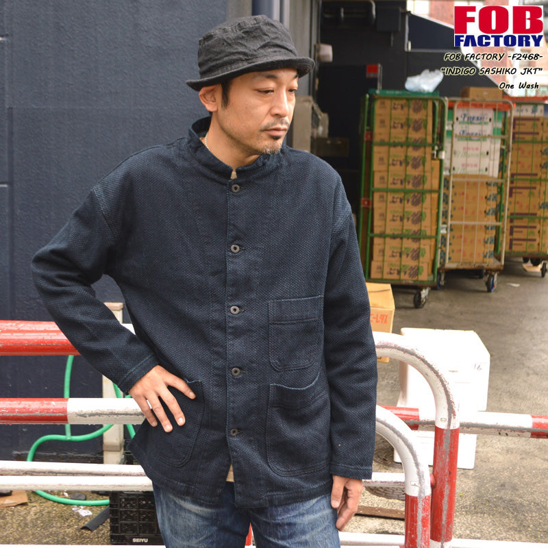 FOB FACTORY "F2468" INDIGO SASHIKO JKT