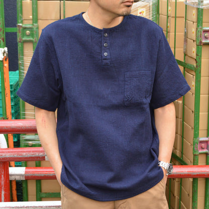 FOB FACTORY "F3493" INDIGO WAFFLE-T