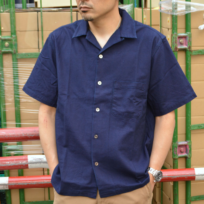 FOB FACTORY､F3500､INDIGO HOLIDAY SHIRT – BEARS' -TOKYO-