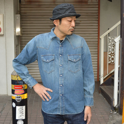 FOB FACTORY "F3506" DENIM WESTERN SHIRTS