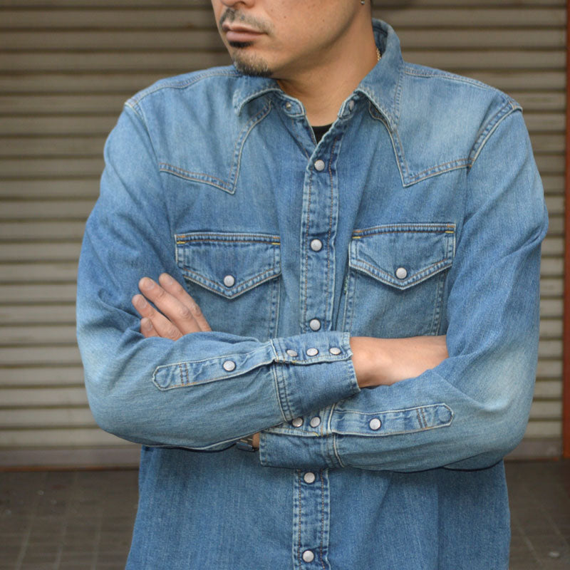 FOB FACTORY "F3506" DENIM WESTERN SHIRTS