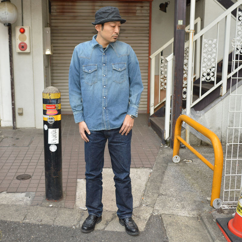 FOB FACTORY "F3506" DENIM WESTERN SHIRTS