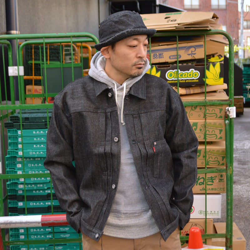 Ground-Alls SILVER STONE "G-S506-TBK Rigid" WW2 Model Black Denim Jacket