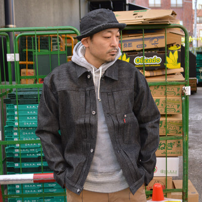 Ground-Alls SILVER STONE "G-S506-TBK Rigid" WW2 Model Black Denim Jacket