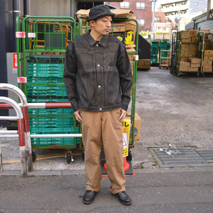 Ground-Alls SILVER STONE "G-S506-TBK Rigid" WW2 Model Black Denim Jacket