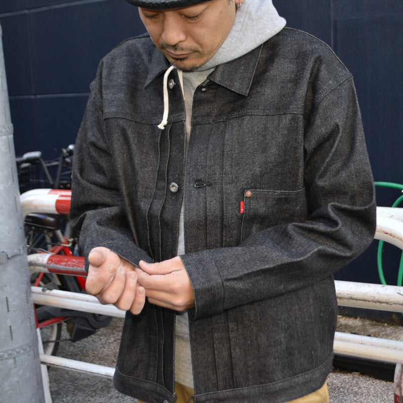 Ground-Alls SILVER STONE "G-S506-TBK Rigid" WW2 Model Black Denim Jacket