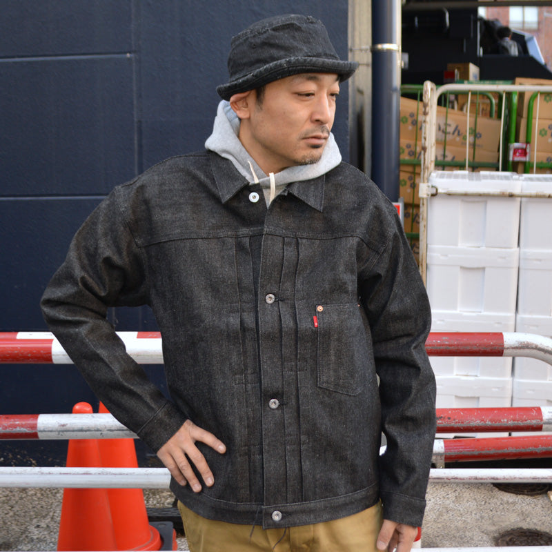 Ground-Alls SILVER STONE "G-S506-TBK Rigid" WW2 Model Black Denim Jacket