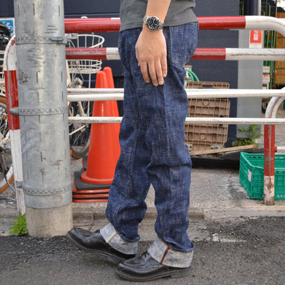 graphzero "GZ-15SLSTSK-GR" 15oz Hank-dyed Slim Straight Jeans
