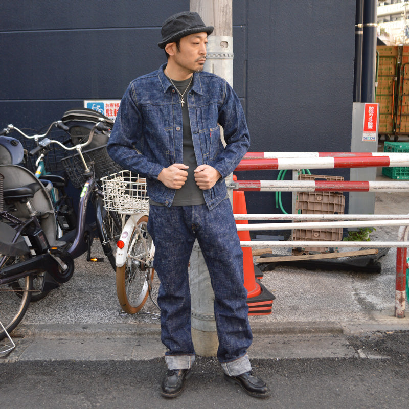 graphzero "GZ-15SLSTSK-GR" 15oz Hank-dyed Slim Straight Jeans