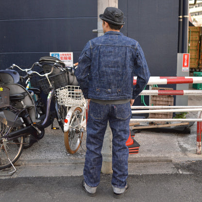 graphzero "GZ-15SLSTSK-GR" 15oz Hank-dyed Slim Straight Jeans