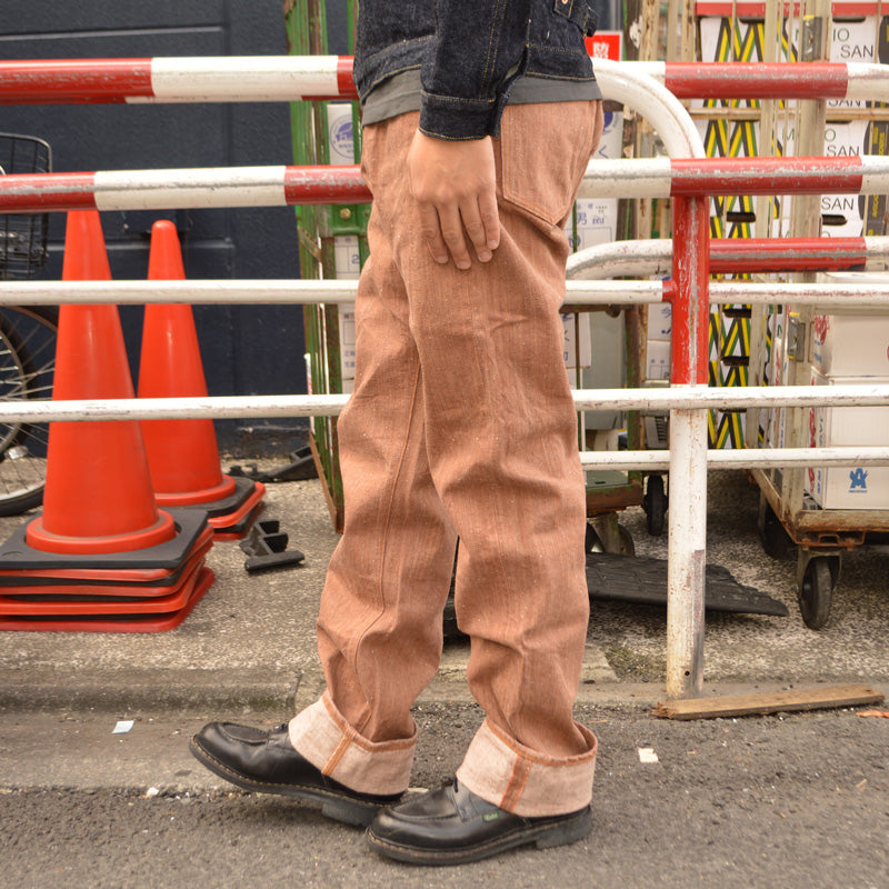 graphzero "GZ-NPST-KAKI" 13oz Naturally Dyed Nep Straight-Leg Jeans – Persimmon Tannin