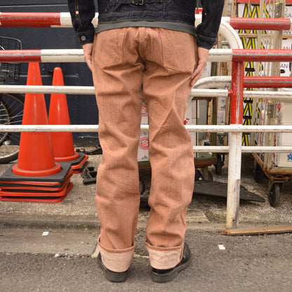 graphzero "GZ-NPST-KAKI" 13oz Naturally Dyed Nep Straight-Leg Jeans – Persimmon Tannin