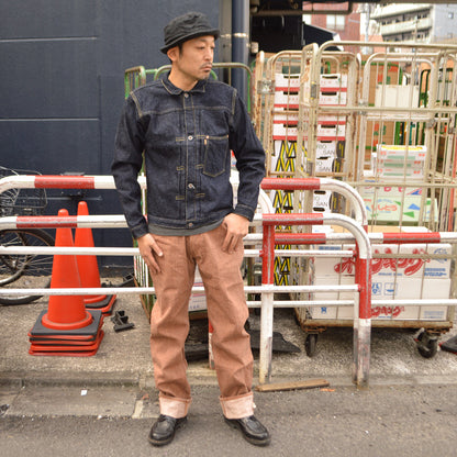 graphzero "GZ-NPST-KAKI" 13oz Naturally Dyed Nep Straight-Leg Jeans – Persimmon Tannin