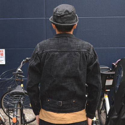 graphzero "GZ-SKGJ1ST-BK" Jean Jacket-WW2 (1st Skein dyeing BK)(Kasezome)