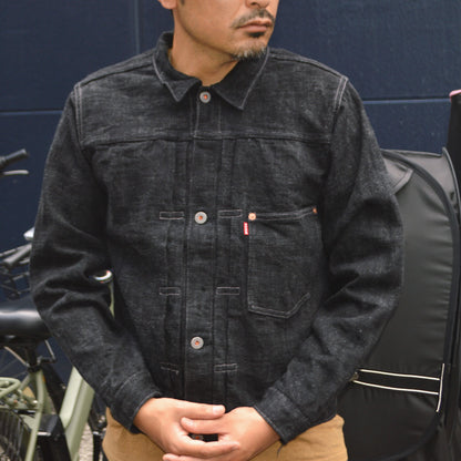 graphzero "GZ-SKGJ1ST-BK" Jean Jacket-WW2 (1st Skein dyeing BK)(Kasezome)