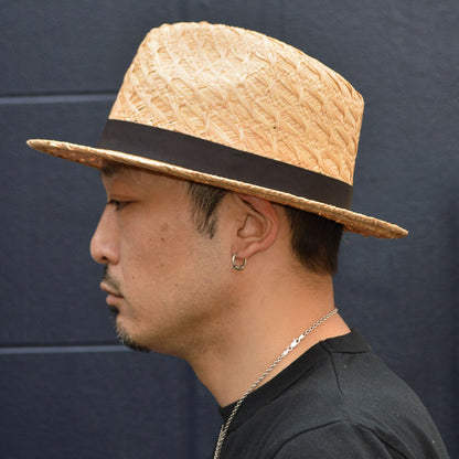 HIGHER "HO25002" Pattern Weaving Raffia Fedora
