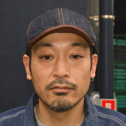 HIGHER ”HT25020” Selvedge Denim × Leather Brim Cap