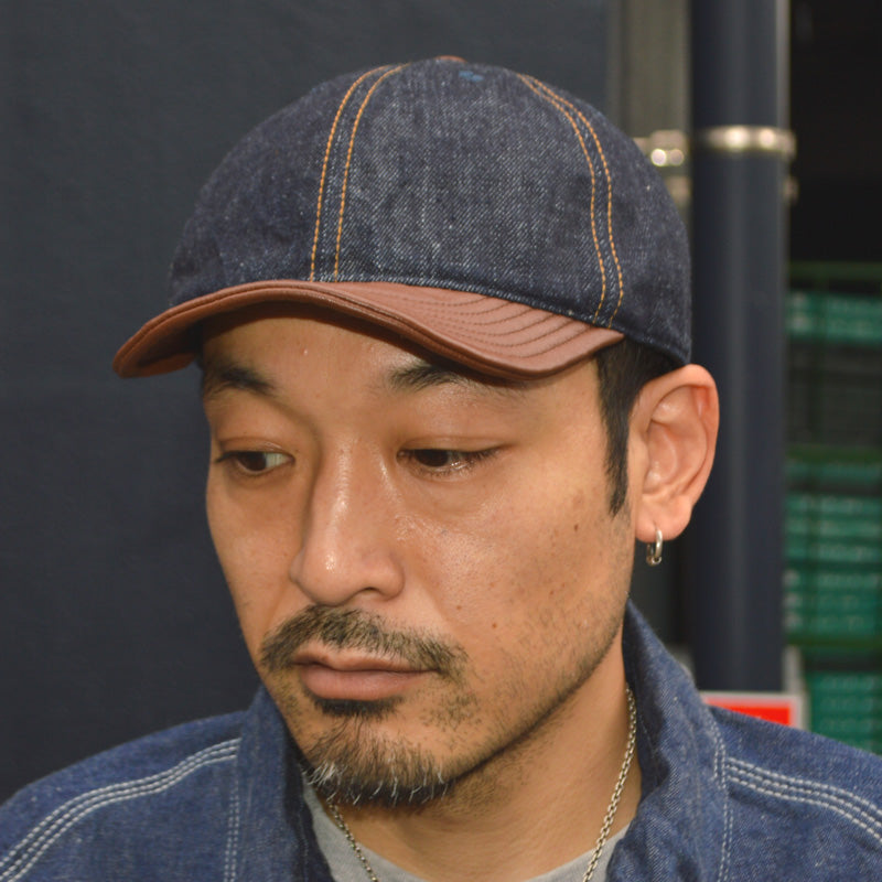 HIGHER ”HT25020” Selvedge Denim × Leather Brim Cap