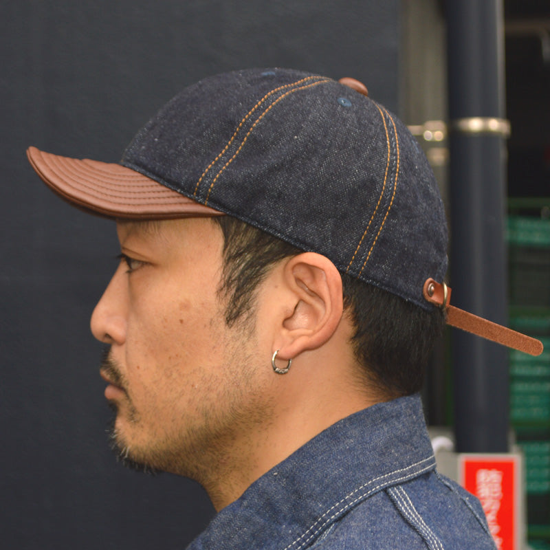 HIGHER ”HT25020” Selvedge Denim × Leather Brim Cap