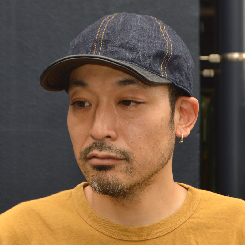 HIGHER ”HT25020C” Selvedge Denim × Leather Brim Cap