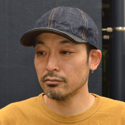 HIGHER ”HT25020C” Selvedge Denim × Leather Brim Cap