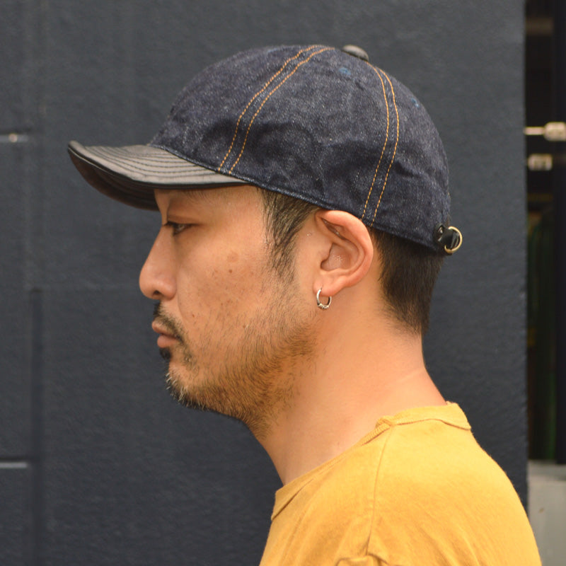 HIGHER ”HT25020C” Selvedge Denim × Leather Brim Cap