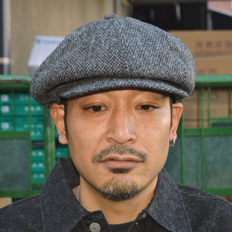 HIGHER ”HT25028” Harris Tweed Oatmeal Casquette