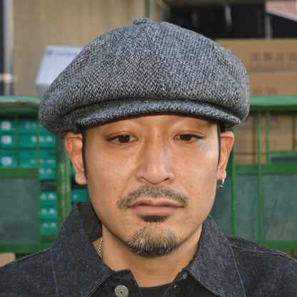 HIGHER ”HT25028” Harris Tweed Oatmeal Casquette