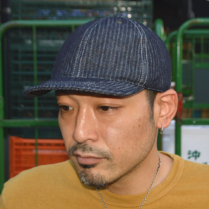HIGHER ”HT26043” STRIPE JACQUARD DENIM CAP
