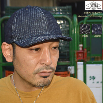HIGHER ”HT26043” STRIPE JACQUARD DENIM CAP