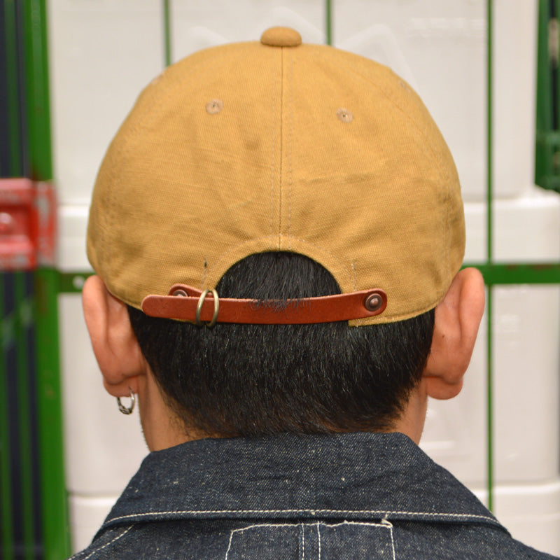 HIGHER ”HT26044” VINTAGE DUCK × LEATHER BRIM CAP