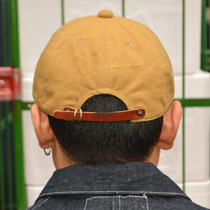 HIGHER ”HT26044” VINTAGE DUCK × LEATHER BRIM CAP
