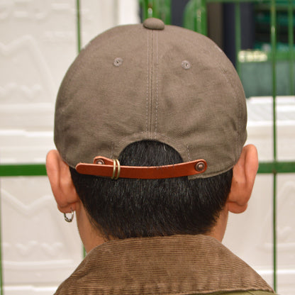 HIGHER ”HT26044” VINTAGE DUCK × LEATHER BRIM CAP