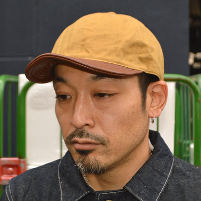HIGHER ”HT26044” VINTAGE DUCK × LEATHER BRIM CAP