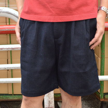JAPAN BLUE JEANS "JBSP1004" 11oz Indigo Sashiko Jaguard Tuck Shorts