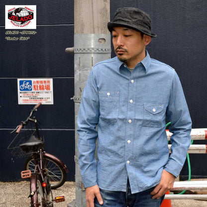 JELADO "JP94112" Smoker Shirt Indigo Chambray