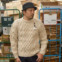 PHERROW'S "23W-PNS-CABLE" CABLE KNIT SWEATER