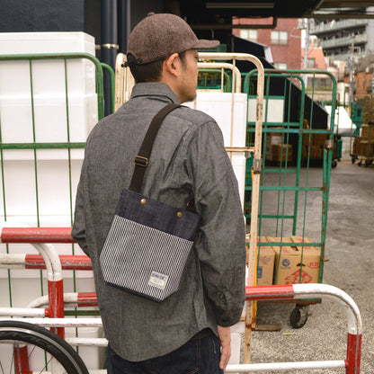 KOJIMA GENES "RNB-9076" 13oz. Denim Indigo×Hickory Shoulder Bag