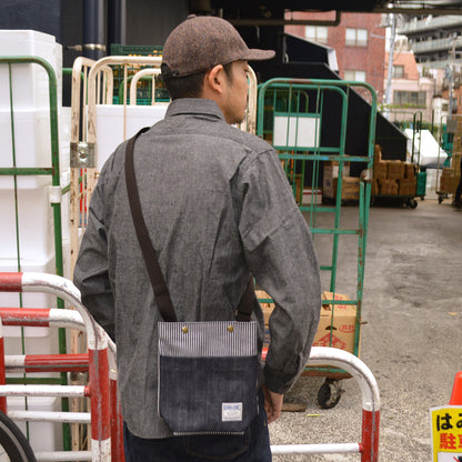 KOJIMA GENES "RNB-9076" 13oz. Denim Indigo×Hickory Shoulder Bag