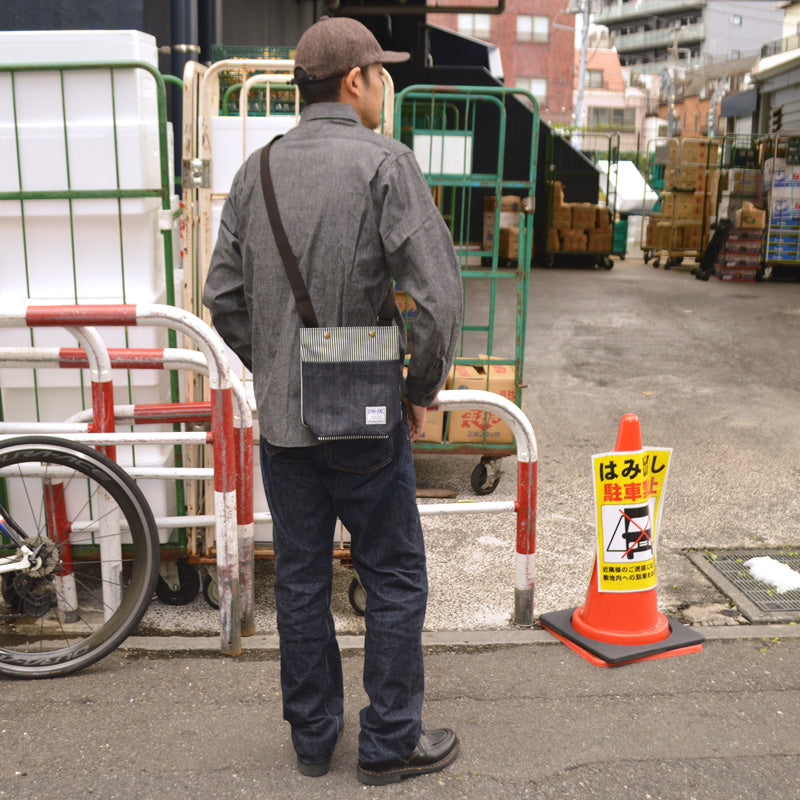 KOJIMA GENES "RNB-9076" 13oz. Denim Indigo×Hickory Shoulder Bag