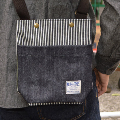 KOJIMA GENES "RNB-9076" 13oz. Denim Indigo×Hickory Shoulder Bag