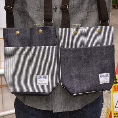 KOJIMA GENES "RNB-9076" 13oz. Denim Indigo×Hickory Shoulder Bag