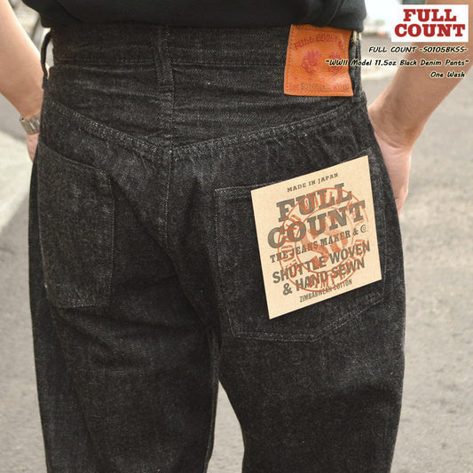 FULL COUNT "S0105BKSS" WWII Model 11.5oz Black Denim Pants