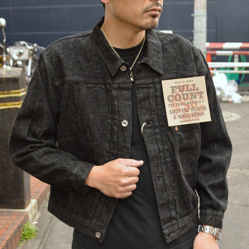 FULL COUNT "S2107BKSS" WWII Model 11.5oz Black Denim Jacket