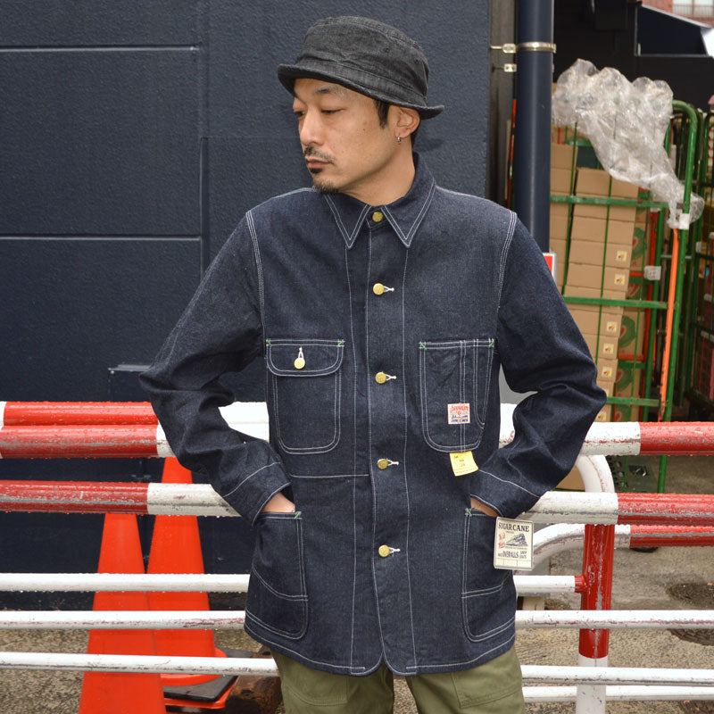 SUGAR CANE "SC15655" 11oz BLUE DENIM WORK COAT