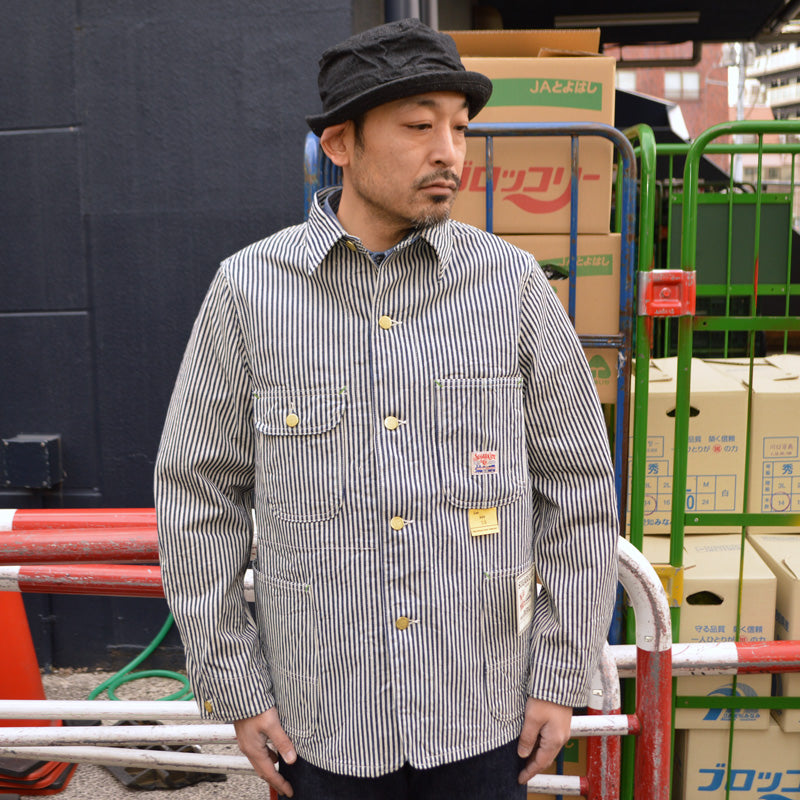 SUGAR CANE "SC15656" 11oz. HICKORY STRIPE WORK COAT