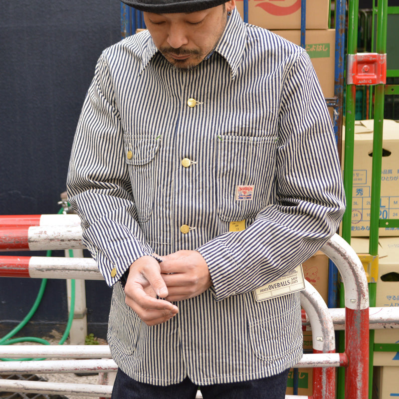 SUGAR CANE "SC15656" 11oz. HICKORY STRIPE WORK COAT